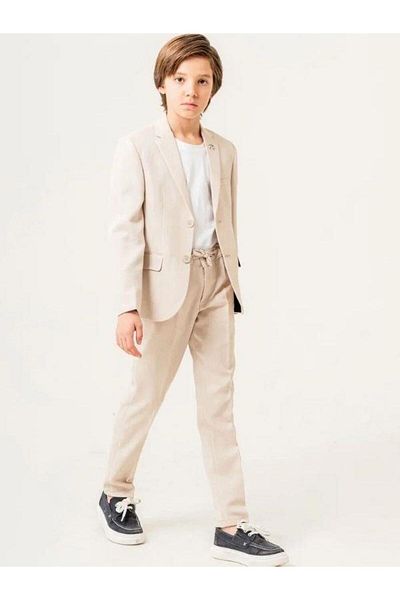 Zekids 7-10-Year-Old Boy's Sports Set - Linen T-Shirt, Jacket and Waist-Tied Pants (Set of 3)