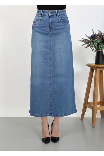 VELLICHOR Pocket Detailed Denim Light Blue-810