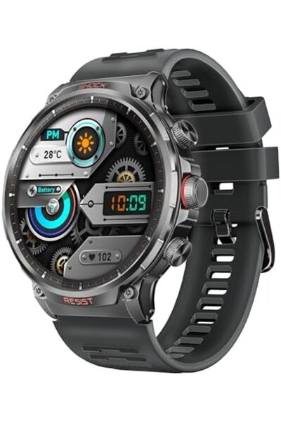 Promate Tough-Built Smartwatch with Round 1.85-Inch TFT Display, 100+ Sports Modes, Heart Rate Senso
