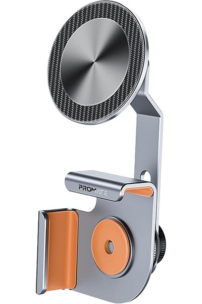 Promate Mobile Magnetic Holder for Car Screen, Aluminum Crafted, 360° Rotation and MagSafe Compatib