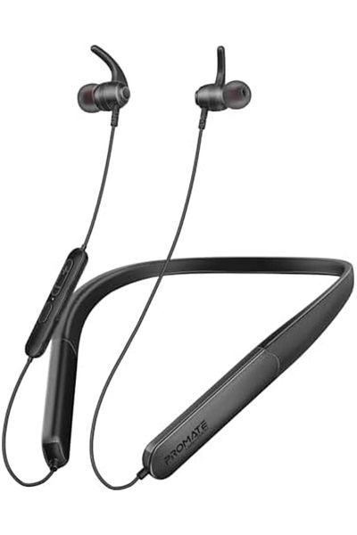 Promate High-Fidelity Wireless Neckband Earphones with 200-hour Playtime, ENC Call Noise Cancellatio