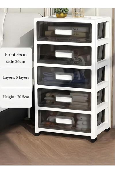 Generic 5 Layers Drawer Storage Cabinet Drawer Plastic Containers Box With Wheels