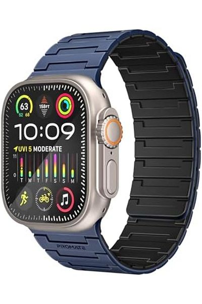 Promate Premium Magnetic Silicone Watch Band, Powerful N52+ Magnets, Scratch-Resistant UV-coated sil