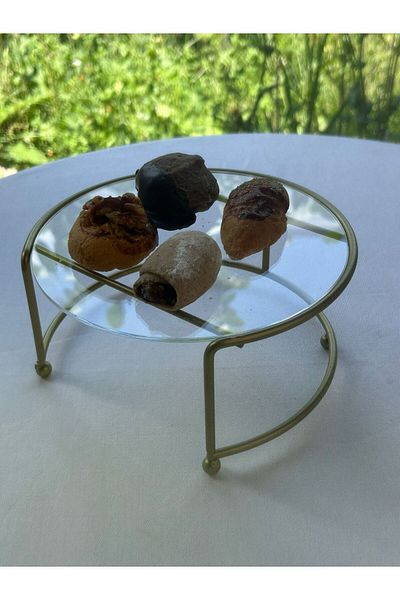 Edora Home Gold Small Size Presentation Stand Metal Gift Decoration Treat / Transparent Plexiglass / Stainless