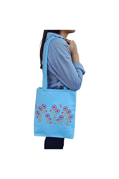 HHKARTS Embroidered Flower Patterned Shoulder Bag (One Side Embroidered)