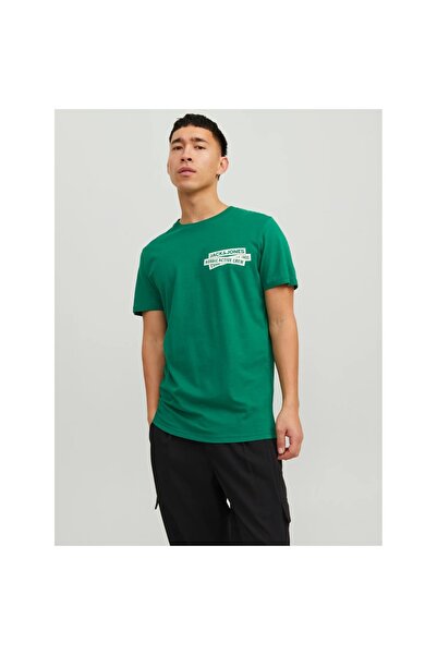 Jack & Jones Ανδρικό μπλουζάκι με πράσινη λαιμόκοψη Jack&Jones Spirit Logo