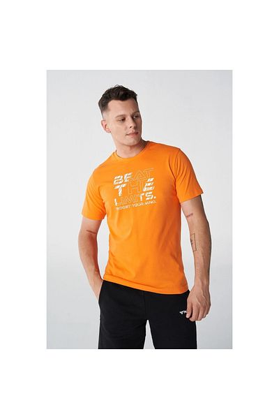 hummel Ανδρικό πορτοκαλί μπλουζάκι με στρογγυλή λαιμόκοψη T-te Beat Cotton