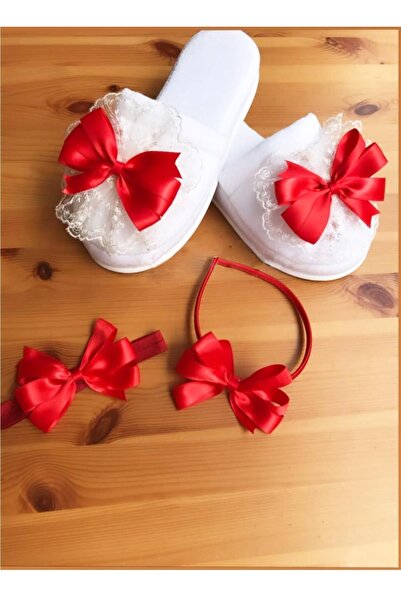 Işşıl 4426-satin Ribbon Combination Maternity Slippers-crown Set