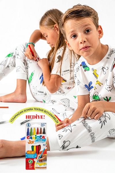 Naive Baby Paintable Children's Pajama Set 🎨   (Boya Pen Gift)