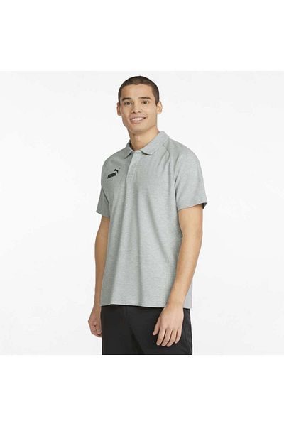 Puma Ανδρικό μπλουζάκι πόλο με γκρι κλασικό γιακά Team Final Casuals