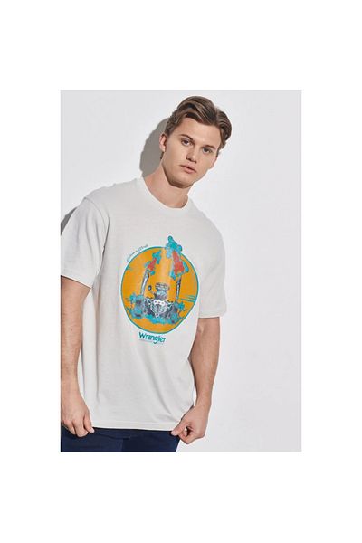 WRANGLER Ανδρικό μπλουζάκι Loose Fit σε γκρι λαιμόκοψη