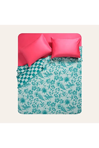 Zsa Zsa Zsu Costa Saçaklı Jakarlı Kıng Sıze Pamuk Yatak Örtüsü 260x240 Cm Yeşil