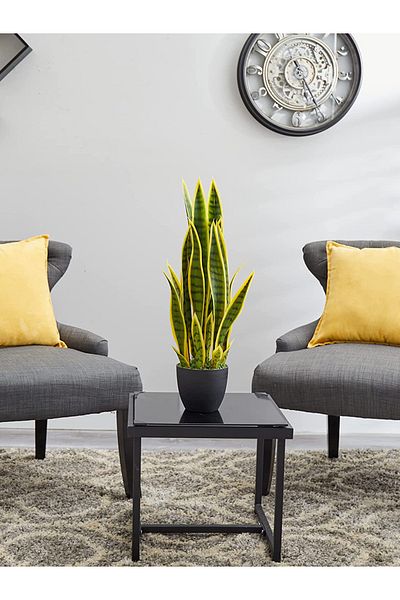 Koopman Planta artificiala Sansevieria, Limba soacrei, Azay Design, cu detalii verde deschis, H 90 cm