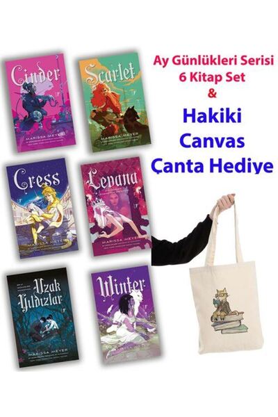 Artemis Yayınları Ay Günlükleri Serisi (6 Kitap Set) Özel Hakiki Canvas Çanta Hediye