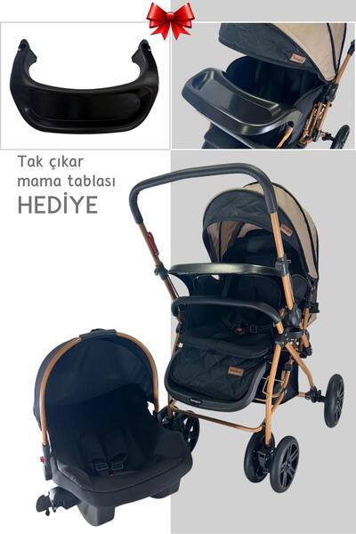 BEBEGOLD Pusetli̇ Bebek Arabasi Travel Çift Yön Tam Yatış Pozisyonlu Pratik K...