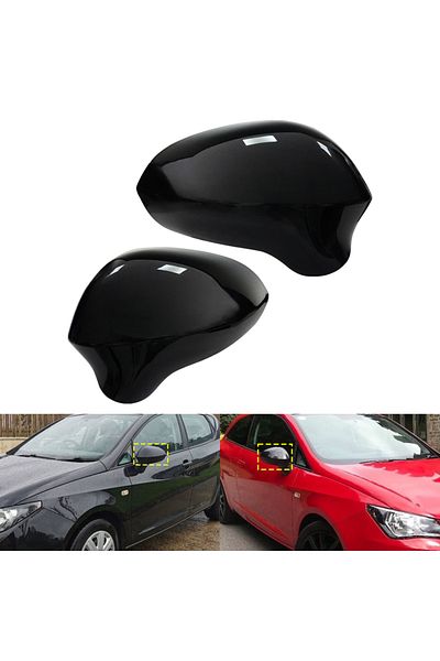 Choice For Seat Ibiza 6j Mk4 08-17 Gloss Black Door Wing Mirror Cover Caps Left Right