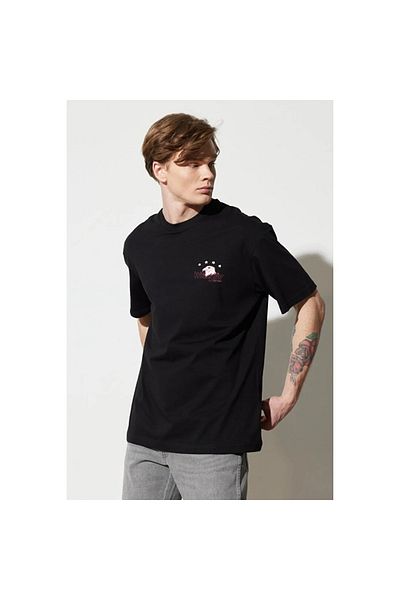 WRANGLER Ανδρικό μπλουζάκι με μαύρη λαιμόκοψη