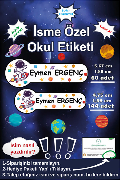 Ayza Tasarım 200 komada školskih nalepnica 4 cm i 5,5 cm - Set nalepnica sa p...