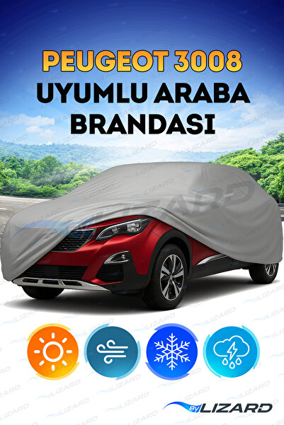 ByLizard Premium Peugeot 3008 Uyumlu Lüks Araba Brandası Miflonlu Branda Oto Çadır Örtü