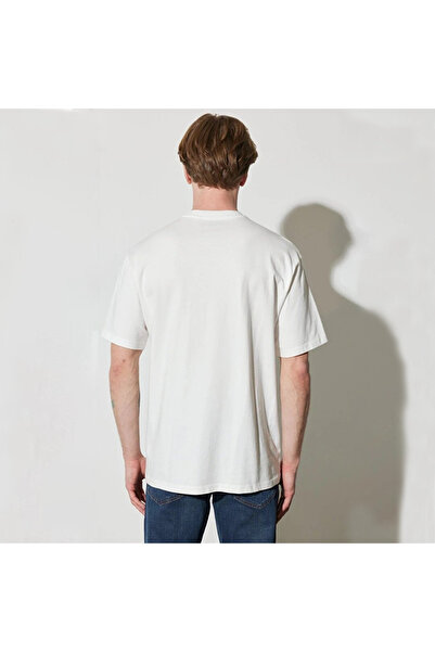 WRANGLER Tricou alb cu decolteu rotund, 100% bumbac, cu croiala normală