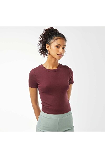 KIABI Short-sleeved cropped T-shirt RED