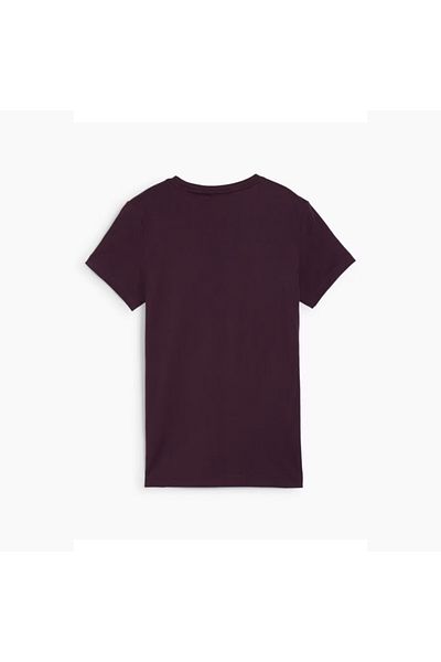 Puma Essentials Logo Γυναικείο μωβ μπλουζάκι με στρογγυλή λαιμόκοψη