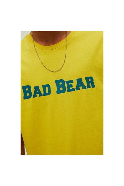 Bad Bear Title Men's Yellow Crew Neck T-Shirt