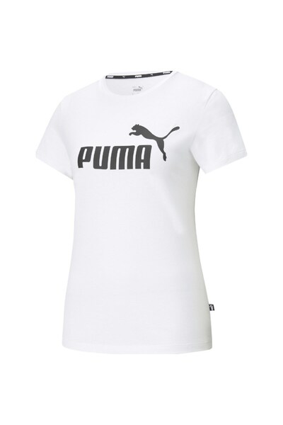 Puma Essentials Γυναικείο T-Shirt με λευκό εμπριμέ λαιμόκοψη