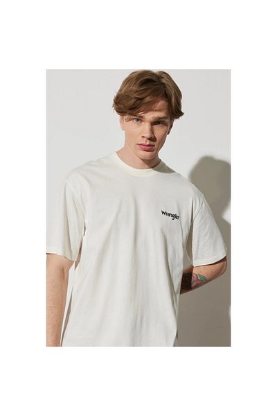 WRANGLER Ανδρικό T-Shirt Ecru Crew Neck