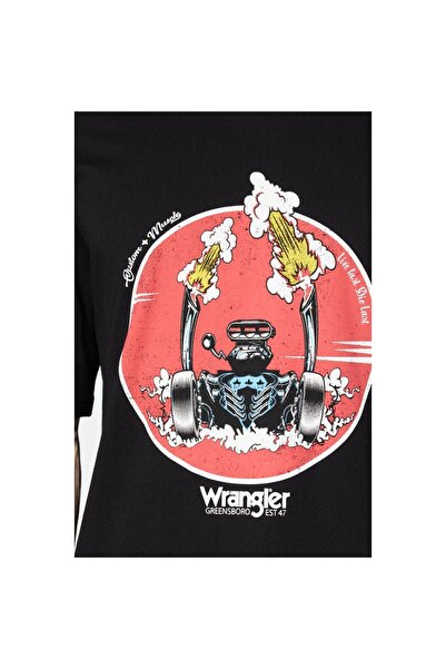 WRANGLER Ανδρικό μπλουζάκι Loose Fit μαύρο με λαιμόκοψη