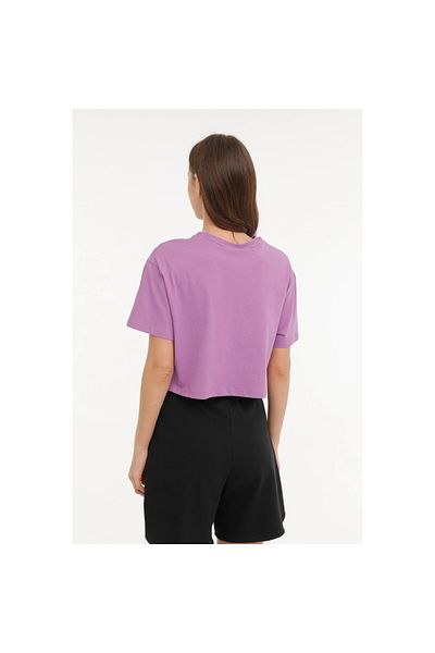 lumberjack Tricou violet cu gât rotund pentru femei Vanilla