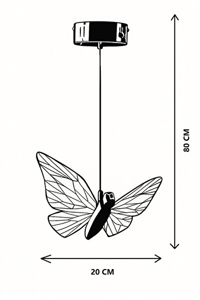 Luna Lighting Kelebek Model Gold Kaplama 3 Renk Metal Salon Mutfak Oturma Yatak Odası Modern Led Sarkıt Avize