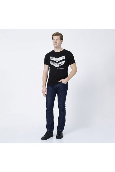hummel Ανδρικό μπλουζάκι με λαιμόκοψη σε μαύρο χρώμα Samuel