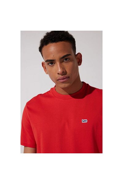 Lee Men's Red Crew Neck T-Shirt