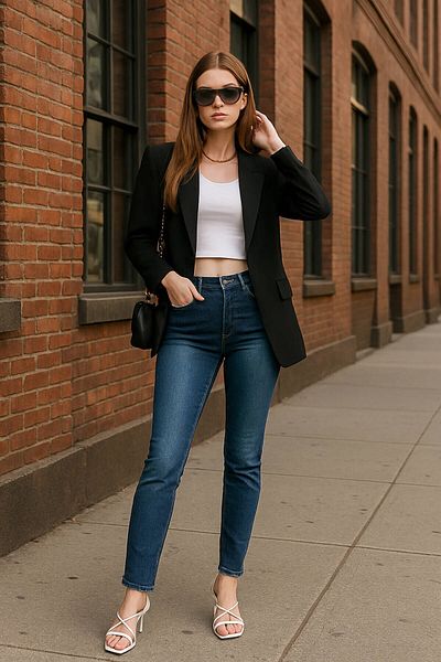 BANNY JEANS Pantaloni de damă din Lycra Slim Jeans Albastru