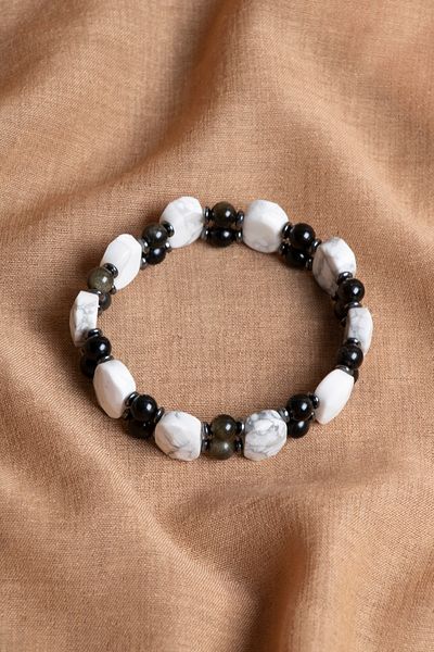 OSMANLI DEĞERLİ TAŞ Certified Obsidian - Havlit Natural Stone Bracelet
