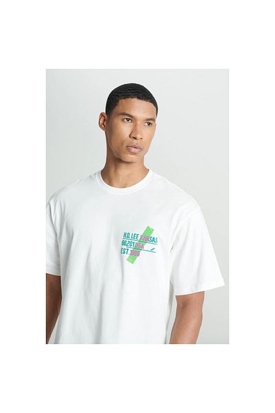 Lee Relaxed Cut Crew Neck - 100% βαμβακερό λευκό μπλουζάκι
