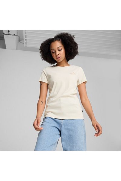 Puma EssenTials Elevated - Women's Ecru Round Neck T-shirt