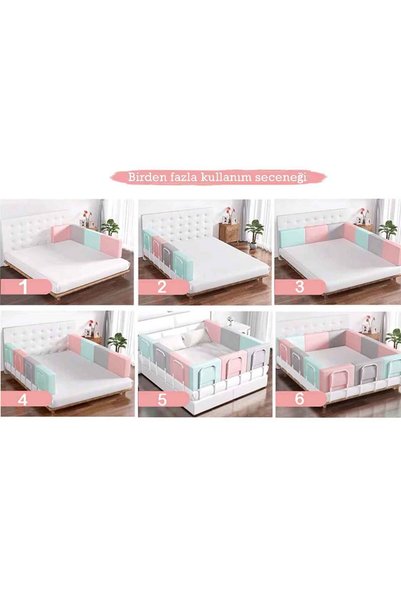 RevuBaby 150 Cm Serenity Xl Yeni Nesil Yatak Bariyeri Korkuluğu Pink