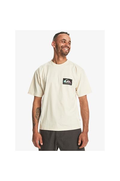 Quiksilver Ανδρικό μπλουζάκι Back Flash σε μπεζ στρογγυλή λαιμόκοψη