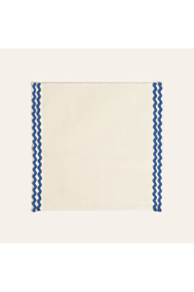 Zsa Zsa Zsu Nilüfer Su Taşı Nakışlı Keten Peçete 45x45 Cm Mavi