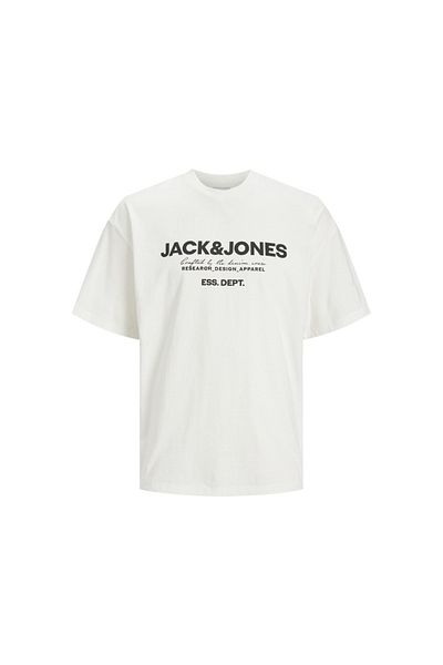 Jack & Jones Λευκό ανδρικό μπλουζάκι με λαιμόκοψη Jack&Jones Gale