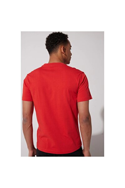 Lee Men's Red Crew Neck T-Shirt
