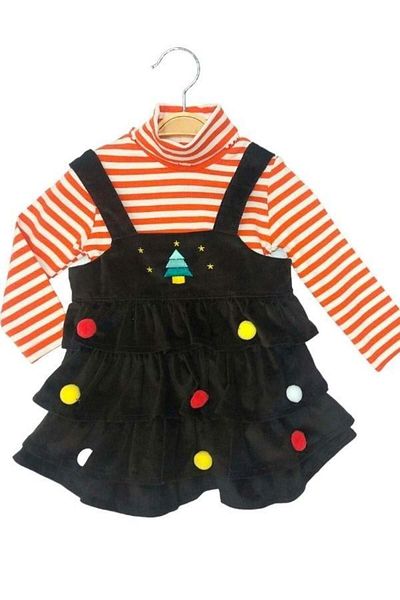 Çikoby Baby Girl Striped Blouse Gilet Set
