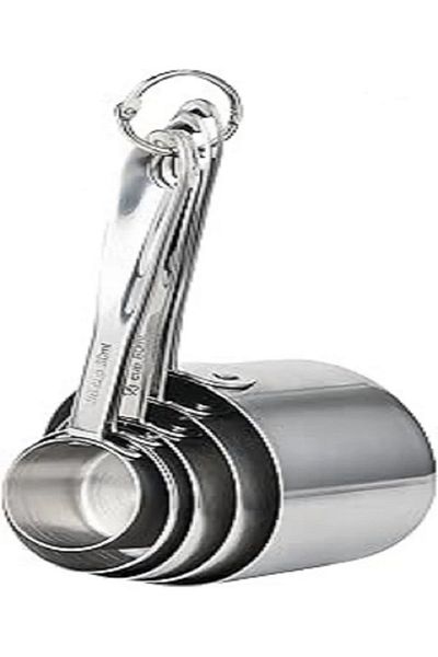 Generic 4 Piece Measuring Cup Set, Stainless Steel Metal Kitchen Spoons with Scale