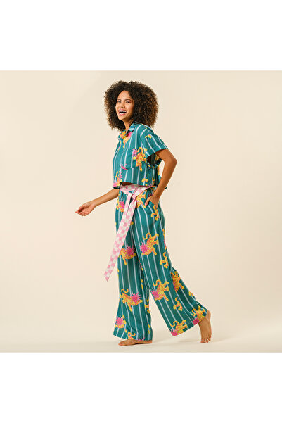 Zsa Zsa Zsu Tavas Dijital Baskılı Pantolon - Yeşil