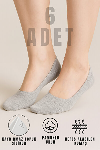 Hakan Collezione 6 Pieces Axis Women's Gray Ballerina Socks