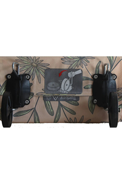 loca sweet home Tekerlekli Katlanabilir Alışveriş Çantası 20x54x35 Cm Çiçek Desenli, Omuz Askılı, Pazar Arabası