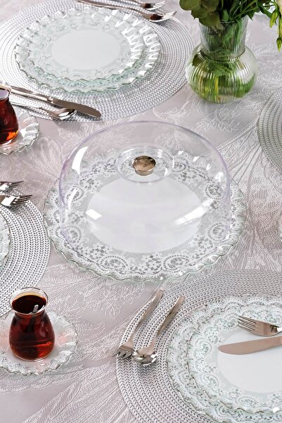 Glore Platinum Gilded Glass Cake Jar - Marche