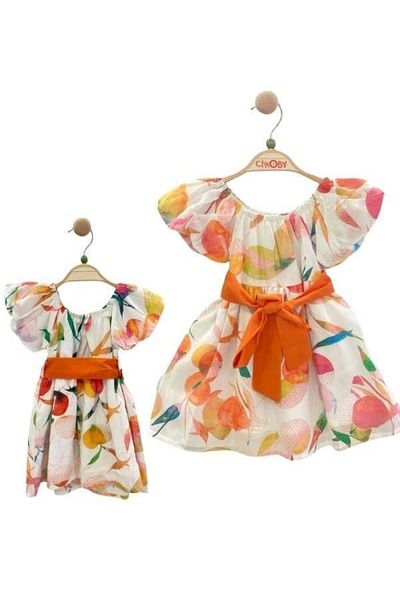 Çikoby Fruit Patterned Baby Girl Cotton Dress